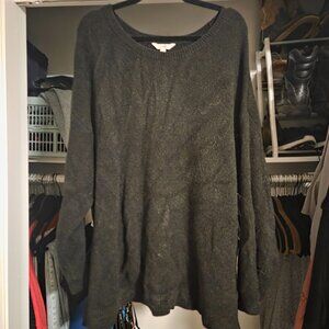 Oversized Fuzzy Sweater in Charcoal Gray